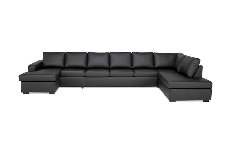 NEW YORK U-soffa XXL Divan Vänster Svart Konstläder - Möbler - Vardagsrum - Soffor - U-soffor