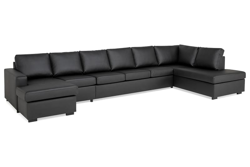 NEW YORK U-soffa XXL Divan Vänster Svart Konstläder - Möbler - Vardagsrum - Soffor - U-soffor
