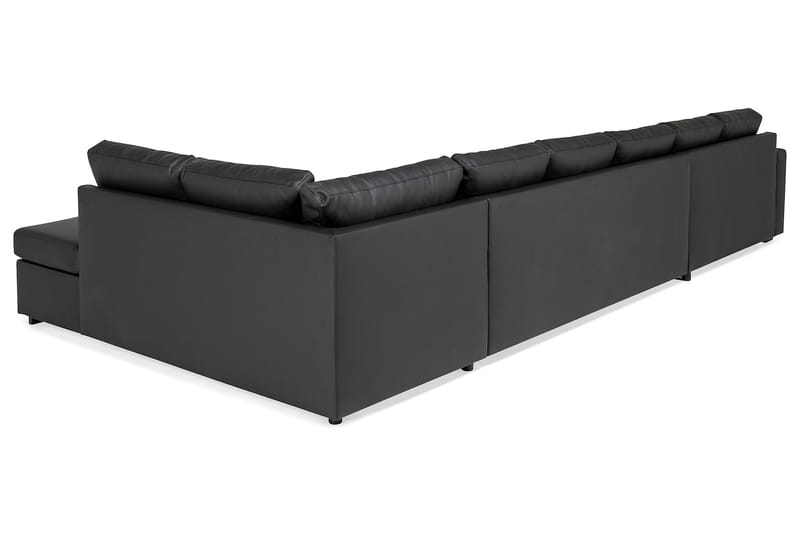 NEW YORK U-soffa XXL Divan Vänster Svart Konstläder - Möbler - Vardagsrum - Soffor - U-soffor