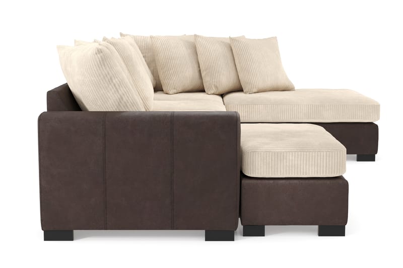 Ocean 4-sits Högervänd U-formad Soffa med Divan och Schäslong i Manchester - Beige - Möbler - Vardagsrum - Soffor - U-soffor