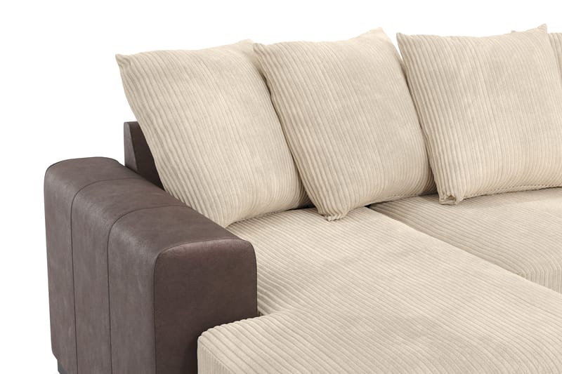 Ocean 4-sits Högervänd U-formad Soffa med Divan och Schäslong i Manchester - Beige - Möbler - Vardagsrum - Soffor - U-soffor
