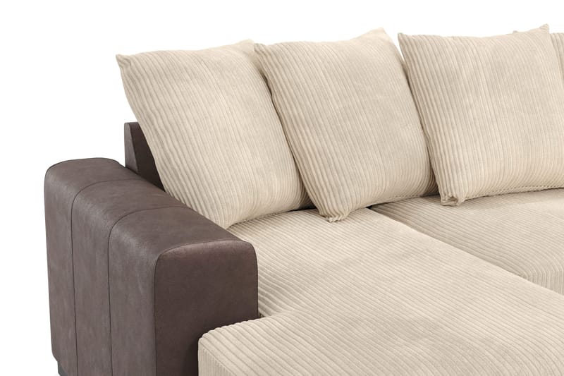 Ocean 4-sits Högervänd U-formad Soffa med Divan och Schäslong i Manchester - Beige - Möbler - Vardagsrum - Soffor - U-soffor