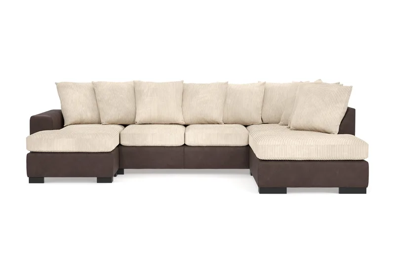 Ocean 4-sits Högervänd U-formad Soffa med Divan och Schäslong i Manchester, Beige