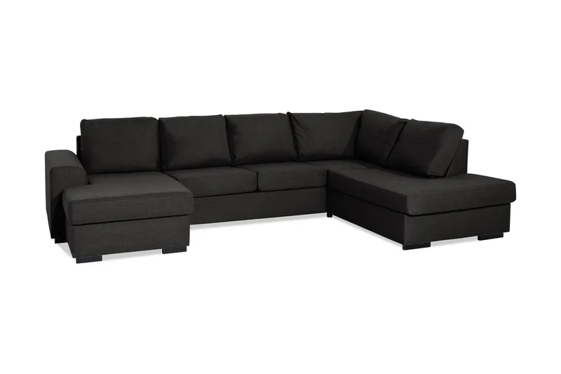 Ocean 4-sits Högervänd U-formad Soffa med Divan och Schäslong i Tyg - Svart - Möbler - Vardagsrum - Soffor - U-soffor