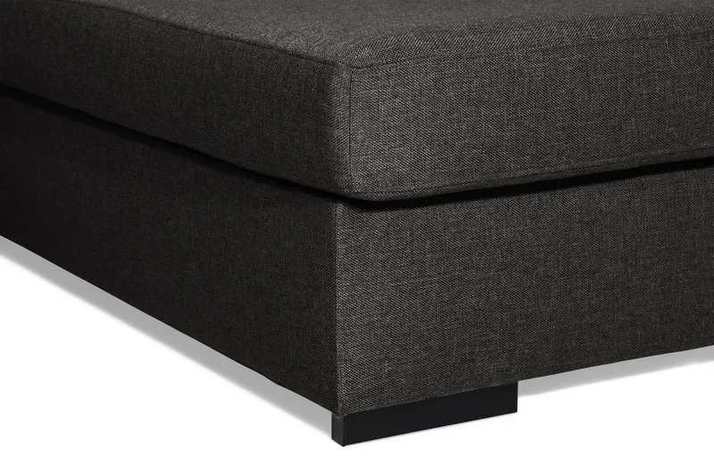 Ocean 4-sits Vänstervänd U-formad Soffa med Divan och Schäslong i Tyg - Svart - Möbler - Vardagsrum - Soffor - U-soffor