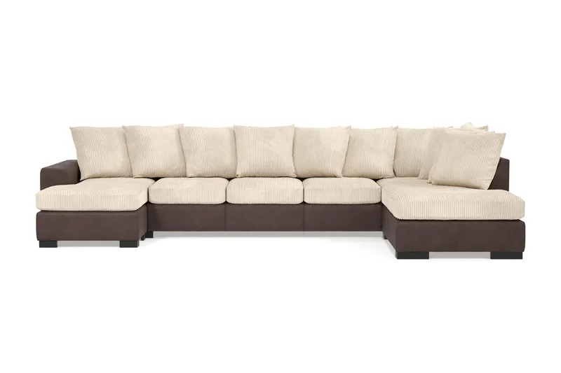 Ocean 5-sits Högervänd U-formad Large Soffa med Divan och Schäslong i Manchester, Beige