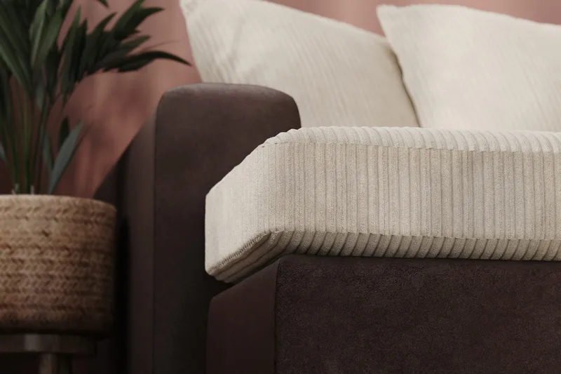 Ocean 5-sits Högervänd U-formad Large Soffa med Divan och Schäslong i Manchester - Beige - Möbler - Vardagsrum - Soffor - U-soffor