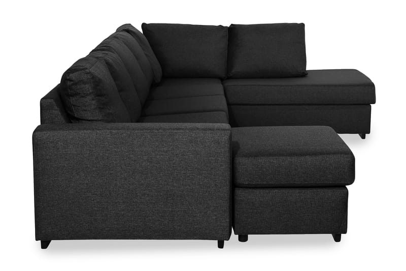 Ocean 5-sits Högervänd U-formad Large Soffa med Divan och Schäslong i Tyg - Svart - Möbler - Vardagsrum - Soffor - U-soffor