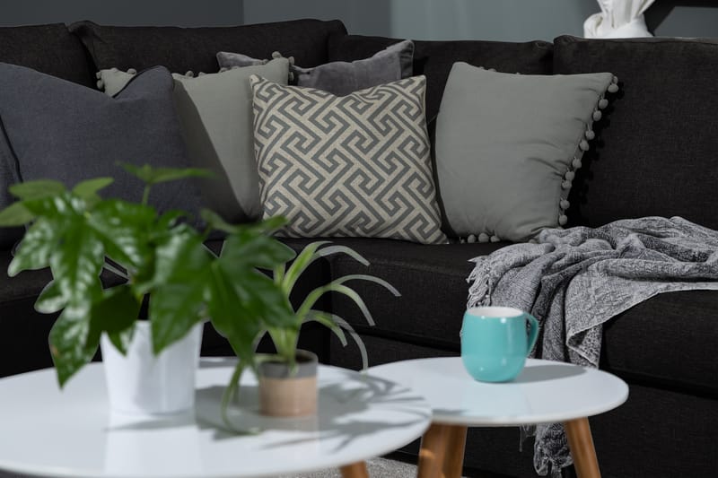 Ocean 5-sits Högervänd U-formad Large Soffa med Divan och Schäslong i Tyg - Svart - Möbler - Vardagsrum - Soffor - U-soffor