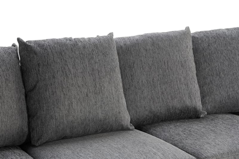 Ocean 5-sits Vänstervänd U-formad Large Soffa med Divan och Schäslong i Konstläder/Tyg - Grå / Svart - Möbler - Vardagsrum - Soffor - U-soffor