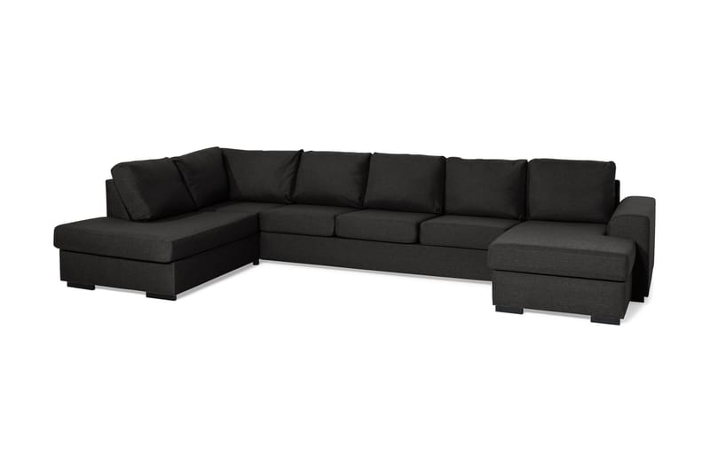 Ocean 5-sits Vänstervänd U-formad Large Soffa med Divan och Schäslong i Tyg - Svart - Möbler - Vardagsrum - Soffor - U-soffor