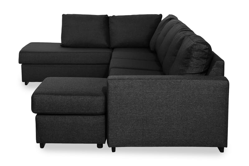 Ocean 5-sits Vänstervänd U-formad Large Soffa med Divan och Schäslong i Tyg - Svart - Möbler - Vardagsrum - Soffor - U-soffor
