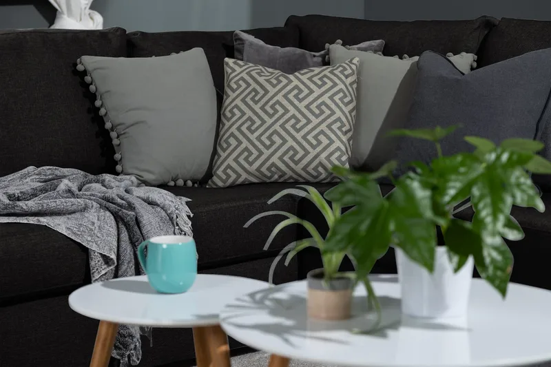 Ocean 5-sits Vänstervänd U-formad Large Soffa med Divan och Schäslong i Tyg - Svart - Möbler - Vardagsrum - Soffor - U-soffor