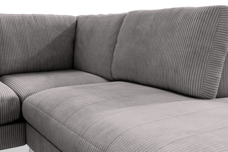 Ocean Lyx 6-sits Högervänd U-formad Soffa med Divan och Schäslong + Fotpall i Manchester - Mörkgrå - Möbler - Vardagsrum - Soffor - U-soffor