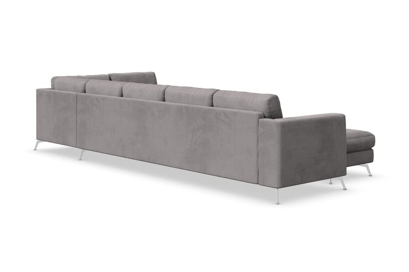 Ocean Lyx 6-sits Högervänd U-formad Soffa med Divan och Schäslong + Fotpall i Manchester - Mörkgrå - Möbler - Vardagsrum - Soffor - U-soffor