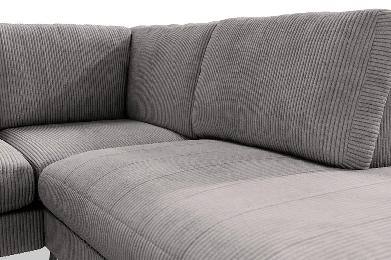 Ocean Lyx 6-sits Högervänd U-formad Soffa med Divan och Schäslong + Fotpall i Manchester - Mörkgrå - Möbler - Vardagsrum - Soffor - U-soffor