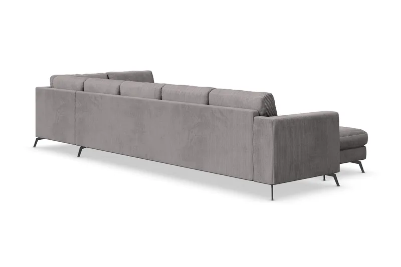 Ocean Lyx 6-sits Högervänd U-formad Soffa med Divan och Schäslong + Fotpall i Manchester - Mörkgrå - Möbler - Vardagsrum - Soffor - U-soffor