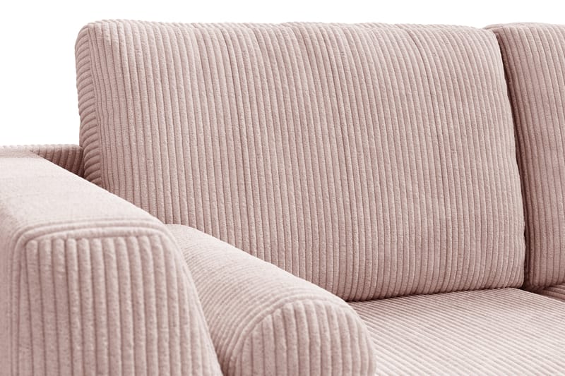 Ocean Lyx 6-sits Högervänd U-formad Soffa med Divan och Schäslong + Fotpall i Manchester - Rosa - Möbler - Vardagsrum - Soffor - U-soffor