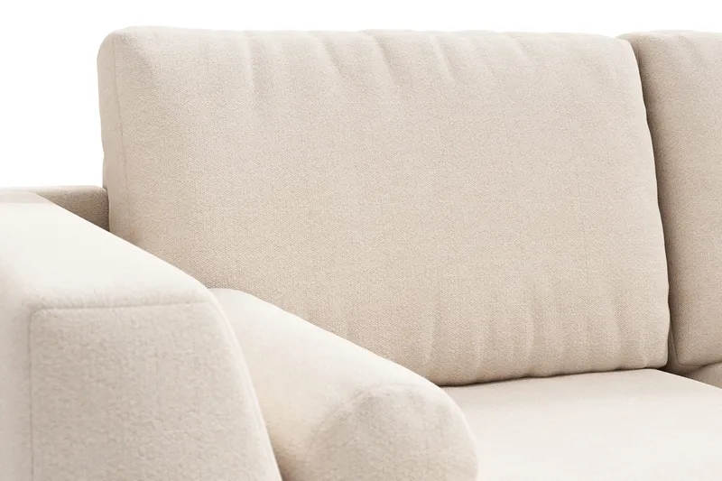 Ocean Lyx 6-sits Högervänd U-formad Soffa med Divan och Schäslong + Fotpall i Tyg - Beige - Möbler - Vardagsrum - Soffor - U-soffor