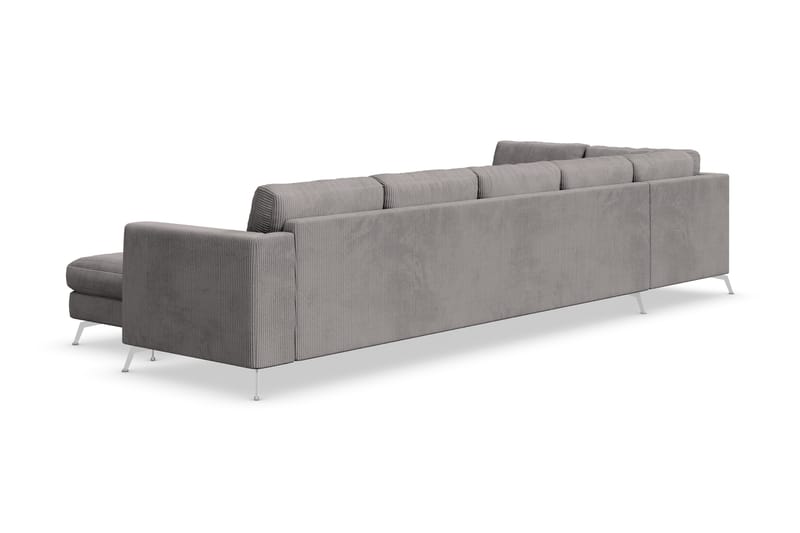 Ocean Lyx 6-sits Vänstervänd U-formad Soffa med Divan och Schäslong + Fotpall i Manchester - Mörkgrå - Möbler - Vardagsrum - Soffor - U-soffor