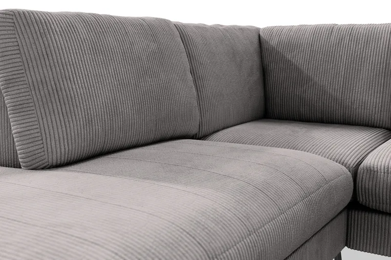 Ocean Lyx 6-sits Vänstervänd U-formad Soffa med Divan och Schäslong + Fotpall i Manchester - Mörkgrå - Möbler - Vardagsrum - Soffor - U-soffor