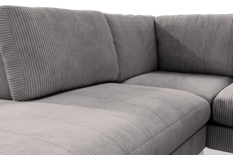 Ocean Lyx 6-sits Vänstervänd U-formad Soffa med Divan och Schäslong + Fotpall i Manchester - Mörkgrå - Möbler - Vardagsrum - Soffor - U-soffor