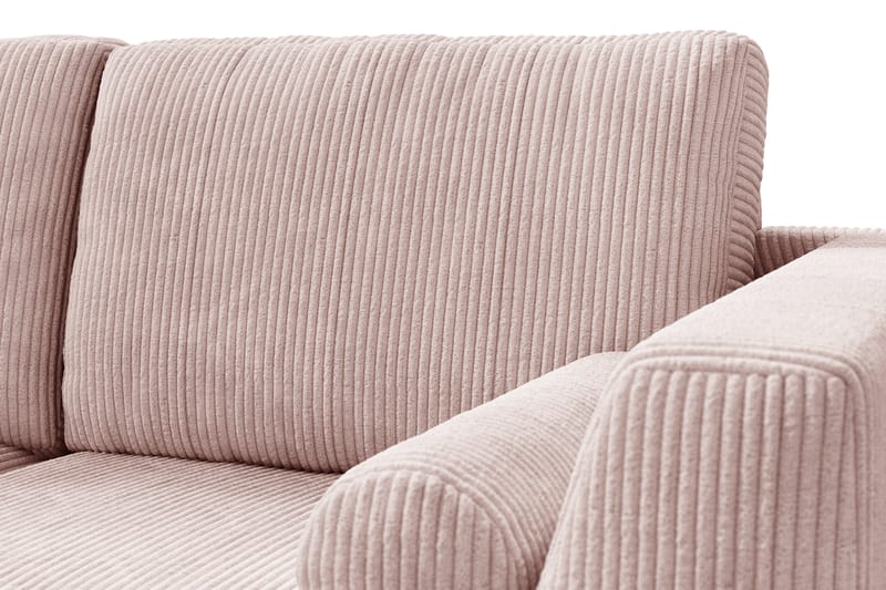 Ocean Lyx 6-sits Vänstervänd U-formad Soffa med Divan och Schäslong + Fotpall i Manchester - Rosa - Möbler - Vardagsrum - Soffor - U-soffor