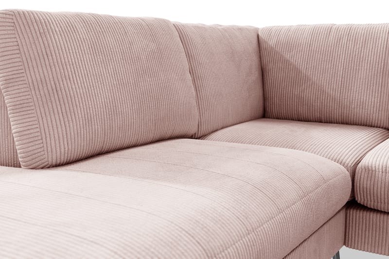 Ocean Lyx 6-sits Vänstervänd U-formad Soffa med Divan och Schäslong + Fotpall i Manchester - Rosa - Möbler - Vardagsrum - Soffor - U-soffor