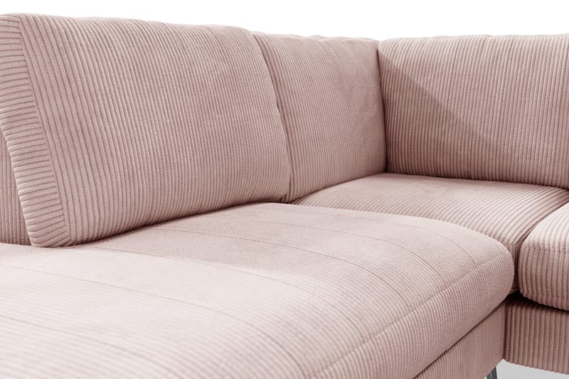 Ocean Lyx 6-sits Vänstervänd U-formad Soffa med Divan och Schäslong + Fotpall i Manchester - Rosa - Möbler - Vardagsrum - Soffor - U-soffor