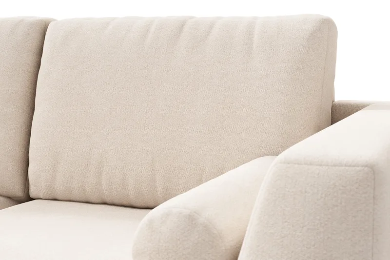 Ocean Lyx 6-sits Vänstervänd U-formad Soffa med Divan och Schäslong + Fotpall i Tyg - Beige - Möbler - Vardagsrum - Soffor - Divansoffa & schäslong