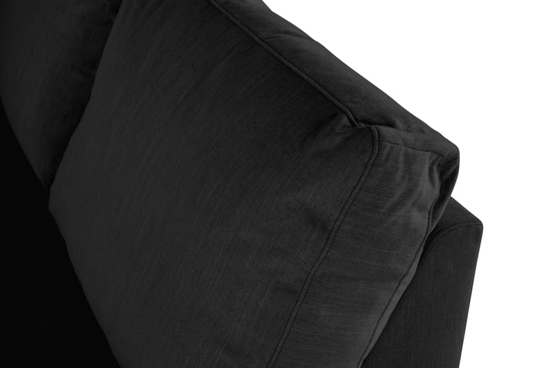 Ocean Lyx 6-sits Vänstervänd U-formad Soffa med Divan och Schäslong + Fotpall i Tyg - Svart - Möbler - Vardagsrum - Soffor - U-soffor