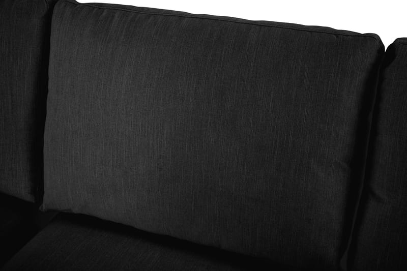 Ocean Lyx 6-sits Vänstervänd U-formad Soffa med Divan och Schäslong + Fotpall i Tyg - Svart - Möbler - Vardagsrum - Soffor - U-soffor