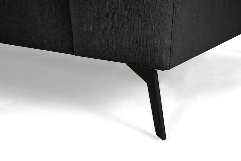 Ocean Lyx 6-sits Vänstervänd U-formad Soffa med Divan och Schäslong + Fotpall i Tyg - Svart - Möbler - Vardagsrum - Soffor - U-soffor