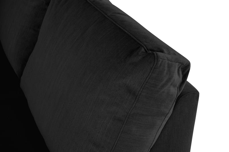 Ocean Lyx 6-sits Vänstervänd U-formad Soffa med Divan och Schäslong + Fotpall i Tyg - Svart - Möbler - Vardagsrum - Soffor - U-soffor