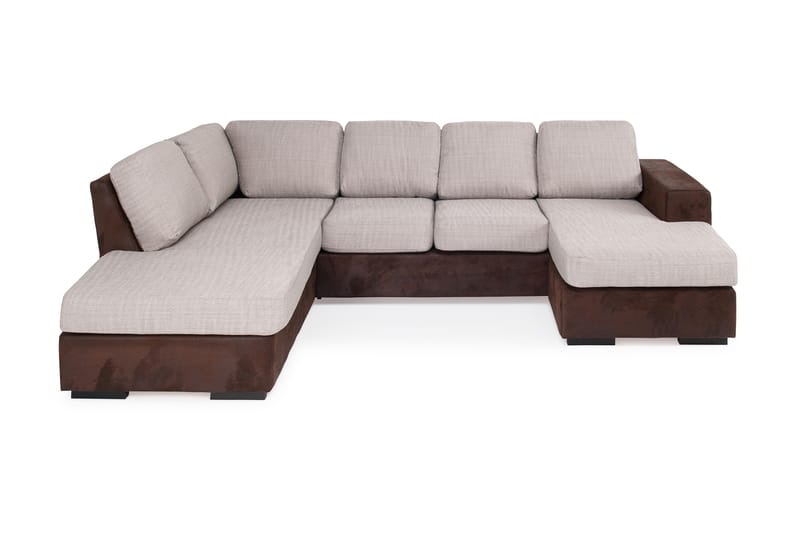 OLLY U-soffa med Divan Höger Brun/Beige - U-soffor