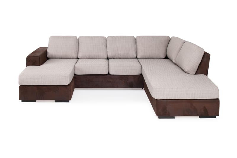 OLLY U-soffa med Divan Höger Brun/Beige - U-soffor