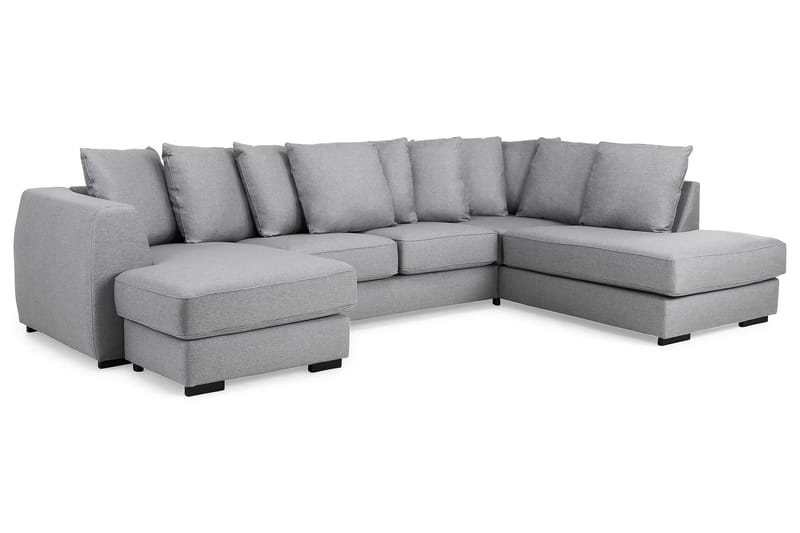 Optus 4-sits Högervänd U-formad Soffa med Divan och Schäslong i Tyg inkl Kuvertkuddar - Ljusgrå - Möbler - Vardagsrum - Soffor - U-soffor