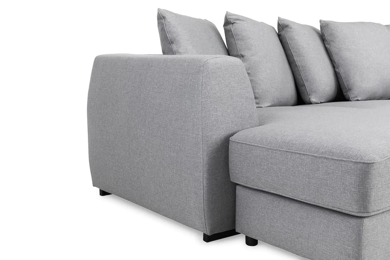 Optus 4-sits Högervänd U-formad Soffa med Divan och Schäslong i Tyg inkl Kuvertkuddar - Ljusgrå - Möbler - Vardagsrum - Soffor - U-soffor
