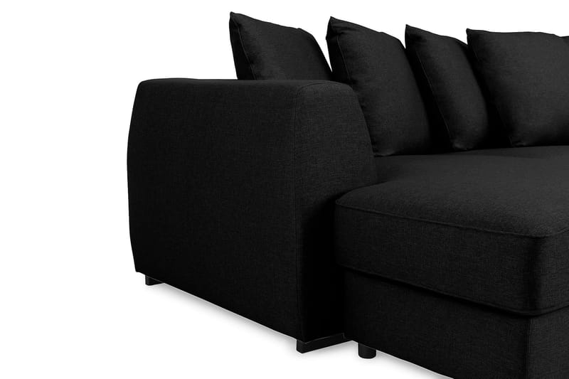 Optus 4-sits Högervänd U-formad Soffa med Divan och Schäslong i Tyg inkl Kuvertkuddar - Svart - Möbler - Vardagsrum - Soffor - U-soffor