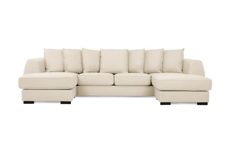Optus 4-sits U-formad Soffa med dubbeldivan i Tyg inkl Kuvertkuddar - Beige - Möbler - Vardagsrum - Soffor - U-soffor