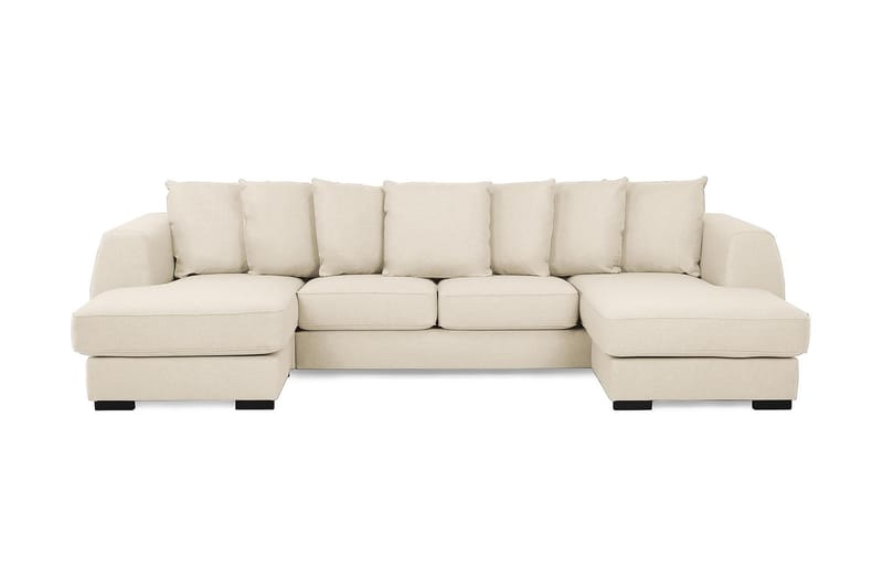 Optus 4-sits U-formad Soffa med dubbeldivan i Tyg inkl Kuvertkuddar - Beige - Möbler - Vardagsrum - Soffor - U-soffor