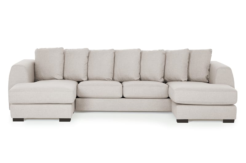 Optus 4-sits U-formad Soffa med dubbeldivan i Tyg inkl Kuvertkuddar - Beige - Möbler - Vardagsrum - Soffor - U-soffor