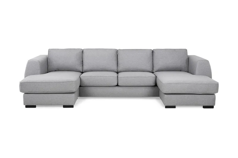 Optus 4-sits U-formad Soffa med dubbeldivan i Tyg, Ljusgrå