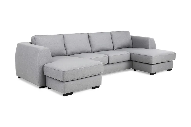 Optus 4-sits U-formad Soffa med dubbeldivan i Tyg - Ljusgrå - Möbler - Vardagsrum - Soffor - U-soffor