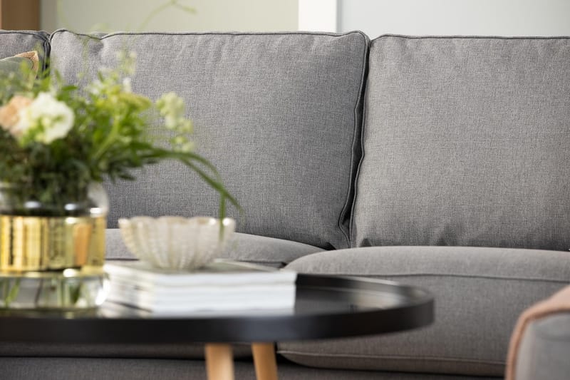 Optus 4-sits U-formad Soffa med dubbeldivan i Tyg - Ljusgrå - Möbler - Vardagsrum - Soffor - U-soffor