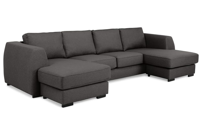 Optus 4-sits U-formad Soffa med dubbeldivan i Tyg - Mörkgrå - Möbler - Vardagsrum - Soffor - U-soffor