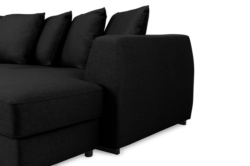 Optus 4-sits Vänstervänd U-formad Soffa med Divan och Schäslong i Tyg inkl Kuvertkuddar - Svart - Möbler - Vardagsrum - Soffor - U-soffor