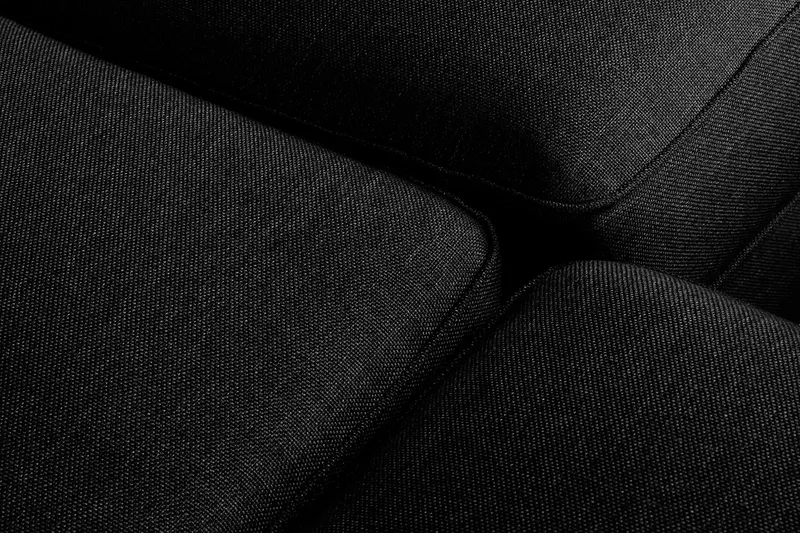 Optus 4-sits Vänstervänd U-formad Soffa med Divan och Schäslong i Tyg - Svart - Möbler - Vardagsrum - Soffor - U-soffor