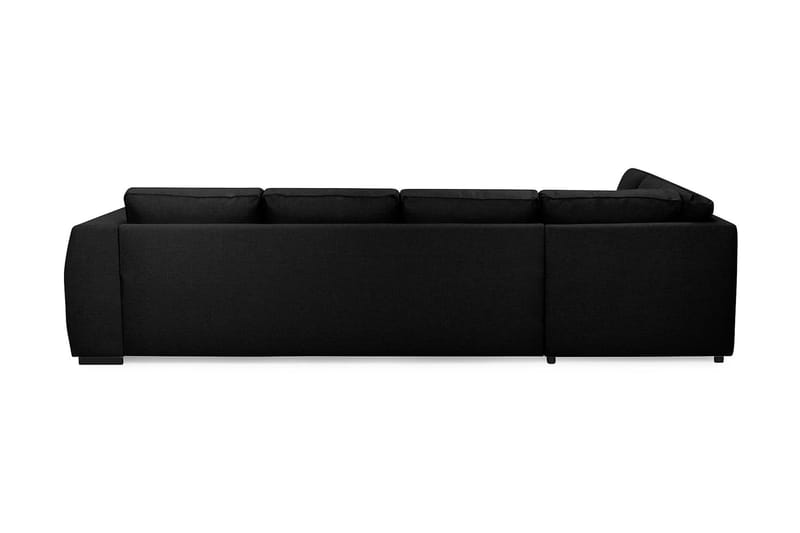 Optus 4-sits Vänstervänd U-formad Soffa med Divan och Schäslong i Tyg - Svart - Möbler - Vardagsrum - Soffor - U-soffor
