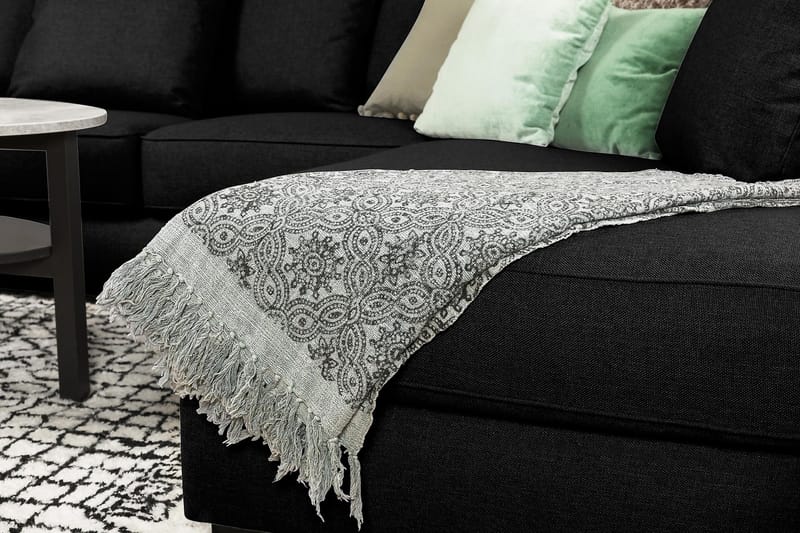 Optus 6-sits Högervänd U-formad Large Soffa med Divan och Schäslong i Tyg inkl Kuvertkuddar - Svart - Möbler - Vardagsrum - Soffor - U-soffor